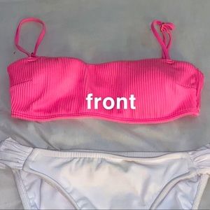 BRIGHT HOT PINK BERMUDA STYLE BIKINI TOP !! 👙🎀💓
